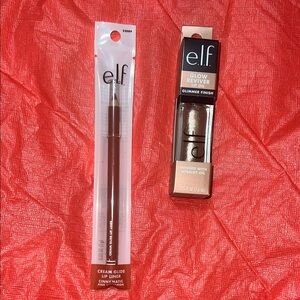 NIB 2pc e.l.f. glow Reviver Lip Oil & Cream Glide Lip Liner